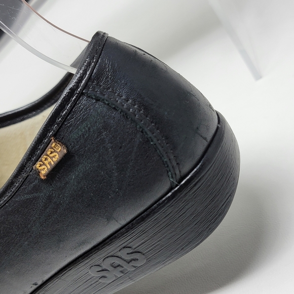 SAS Moc Toe Women's Size 9 Handsewn Black Leather Comfort Lace Up Walking Shoes - Picture 13 of 14